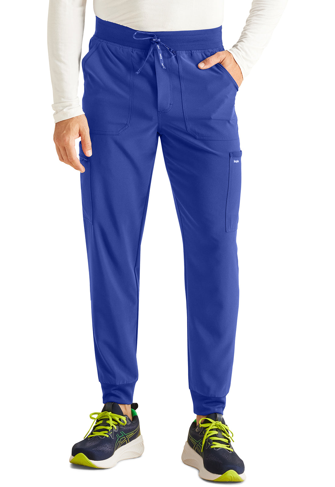 Inspira Flex IP066A Men's Mid Rise Jogger Royal Model Image Front | Inspira