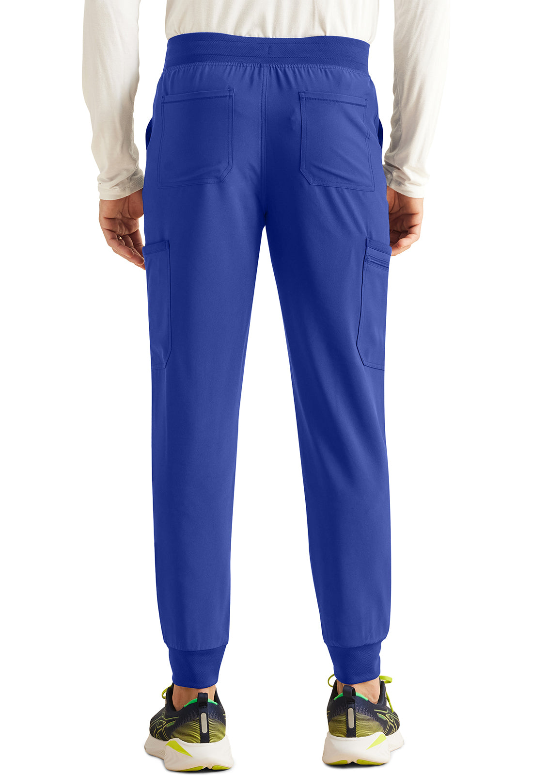 Inspira Flex IP066A Men's Mid Rise Jogger Royal Model Image Back | Inspira