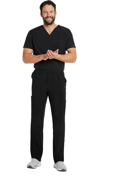 Inspira Flex IP067A Men's Zip Fly Tapered Leg Cargo Pants Black