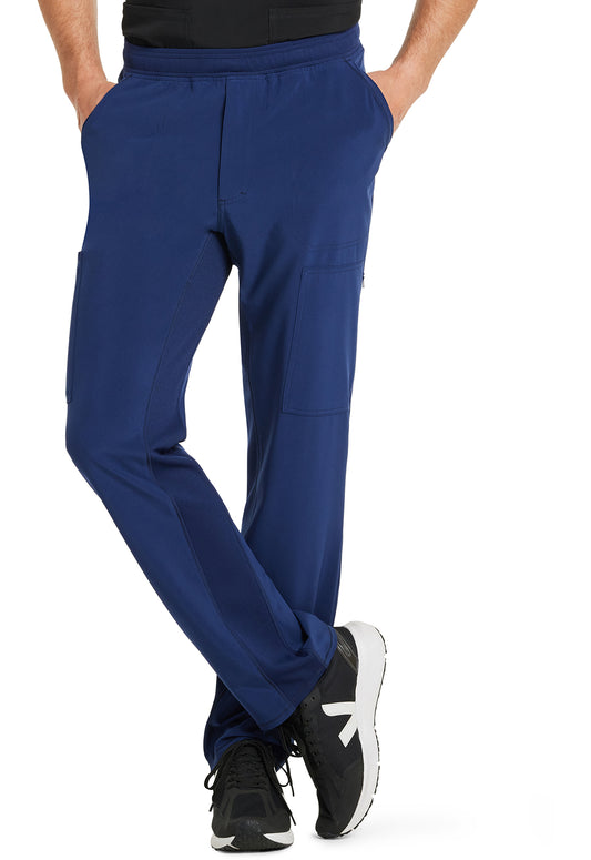 Inspira Flex IP067A Men's Zip Fly Tapered Leg Cargo Pants Navy Model Image Front | Inspira