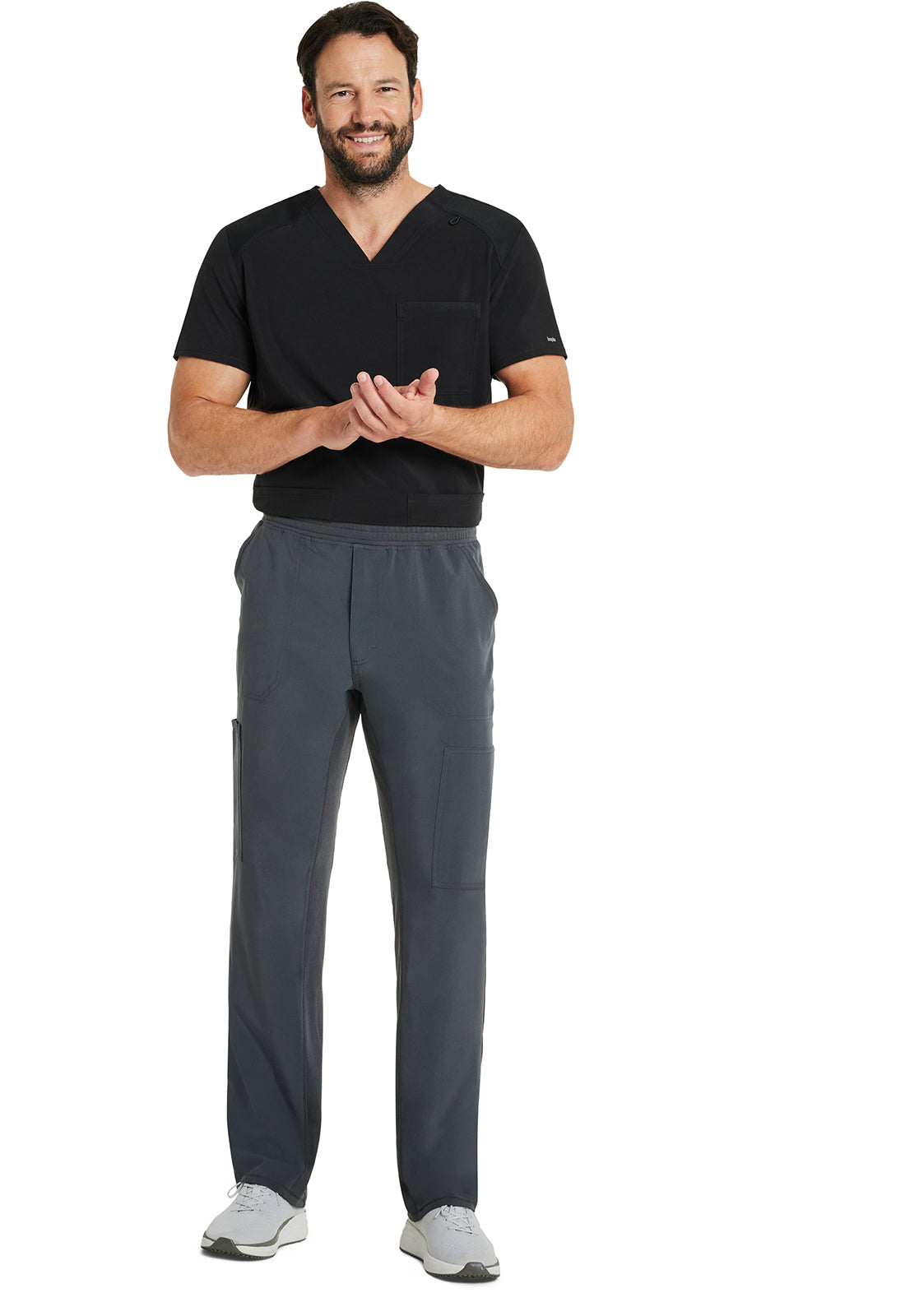 Inspira Flex IP067A Men's Zip Fly Tapered Leg Cargo Pants Pewter