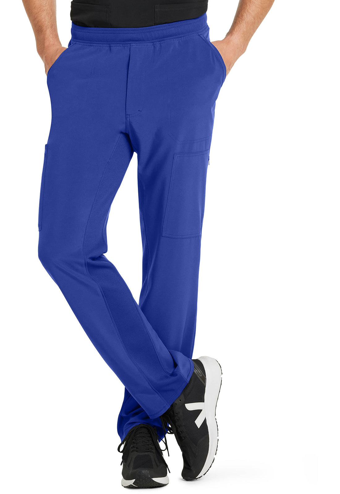 Inspira Flex IP067A Men's Zip Fly Tapered Leg Cargo Pants Royal Model Image Front | Inspira