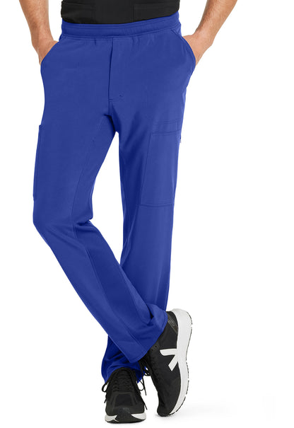 Inspira Flex IP067A Men's Zip Fly Tapered Leg Cargo Pants Royal Model Image Front | Inspira