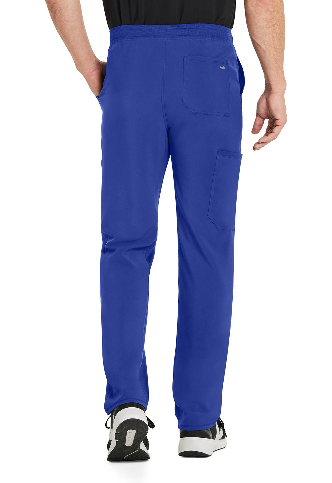 Inspira Flex IP067A Men's Zip Fly Tapered Leg Cargo Pants Royal Model Image Back | Inspira