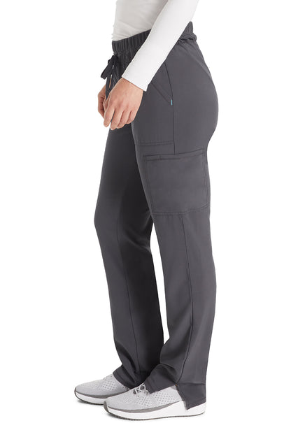 Inspira Flex IP072A Straight Leg Pants Pewter Model Image Right Side | Inspira