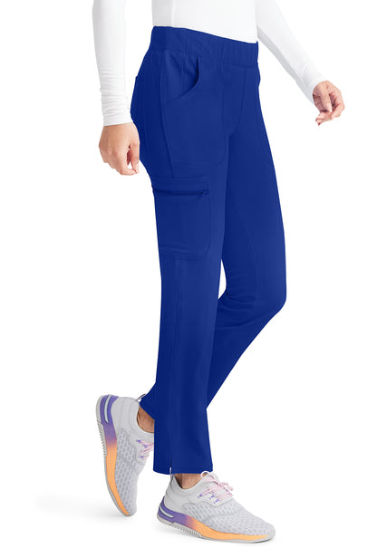 Inspira Flex IP121A Mid Rise Pull-On Straight Leg Cargo Pants Royal Model Image Left Side | Inspira