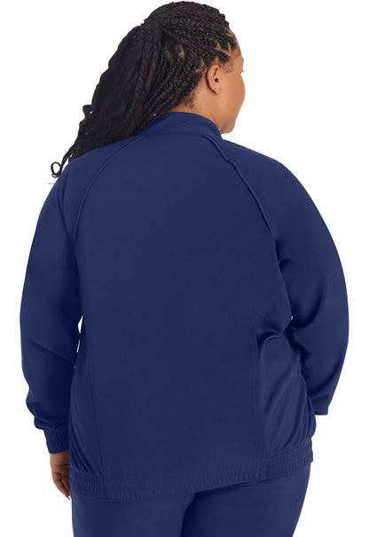 Inspira Flex IP307A Zip Front Jacket Navy Model Image Back | Inspira