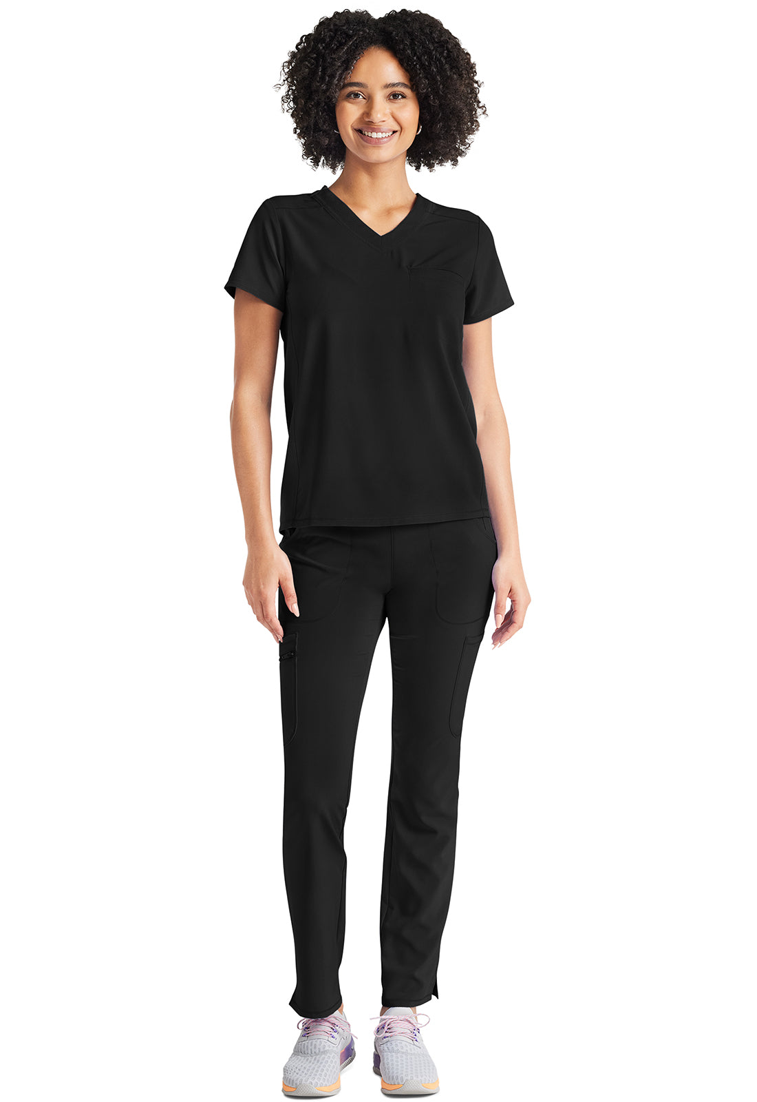 Inspira Flex IP600A V-Neck Tuckable Top Black