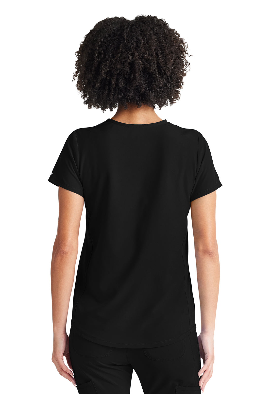 Inspira Flex IP600A V-Neck Tuckable Top Black Model Image Back | Inspira