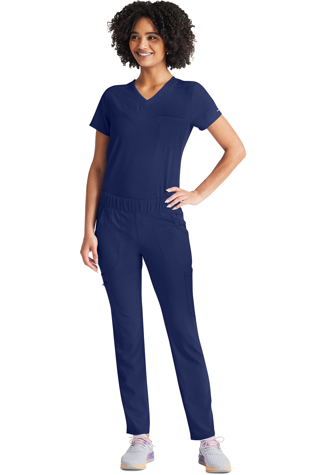 Inspira Flex IP600A V-Neck Tuckable Top Navy