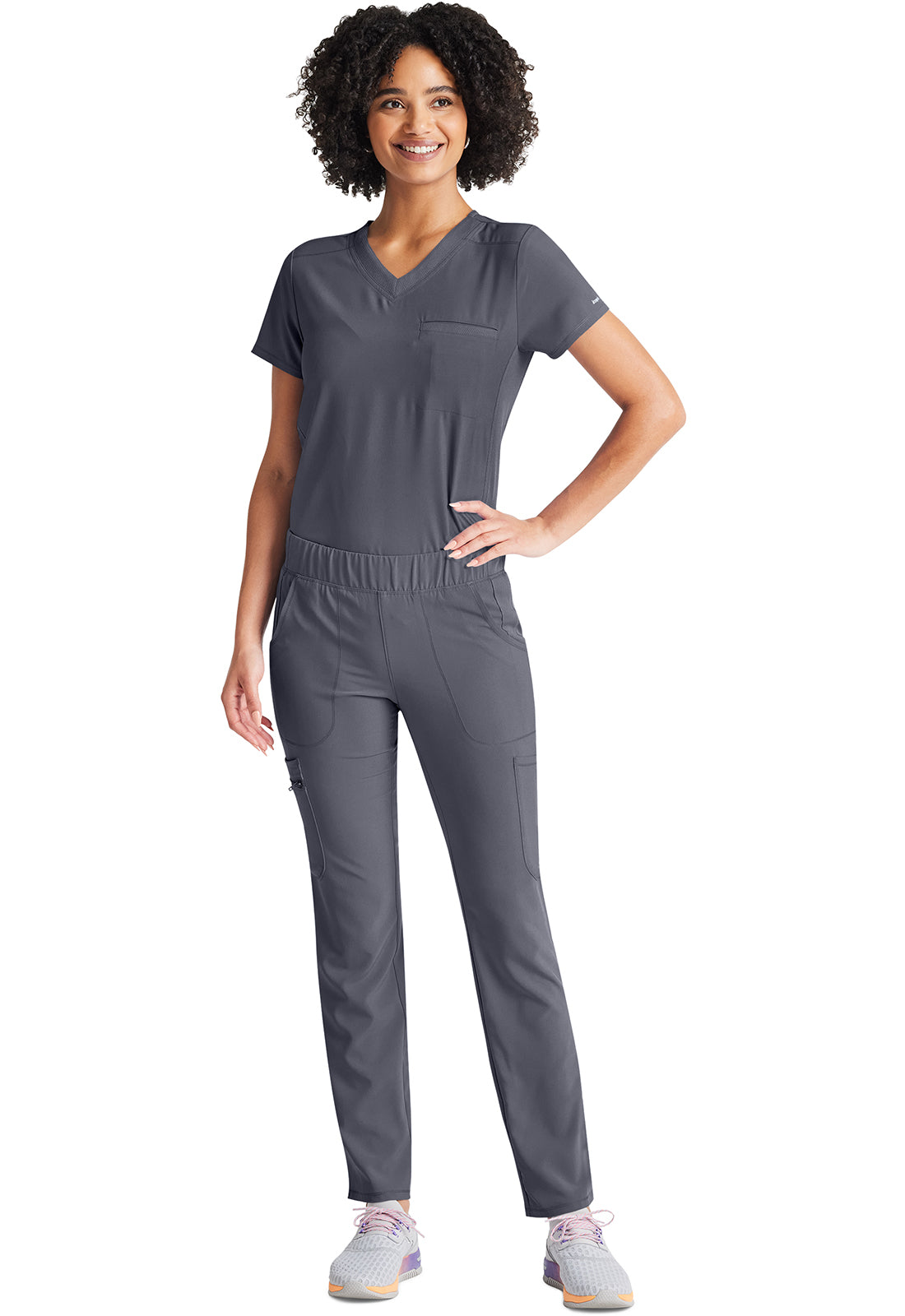 Inspira Flex IP600A V-Neck Tuckable Top Pewter