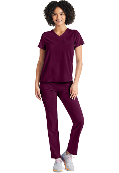 Inspira Flex IP600A V-Neck Tuckable Top Wine