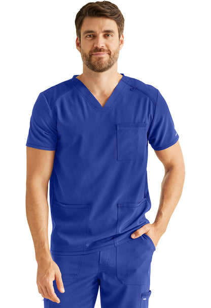 Inspira Flex IP603A Men's V-Neck Top Royal Model Image Front | Inspira