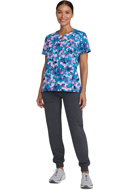 Inspira Flex IP723 Round Neck Print Top Abstract Angles