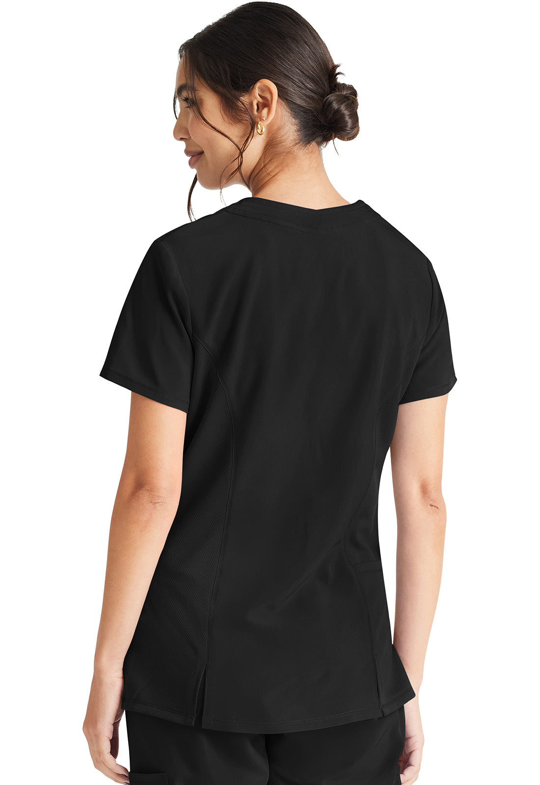 Inspira Flex IP727A V-Neck Top Black Model Image Back | Inspira