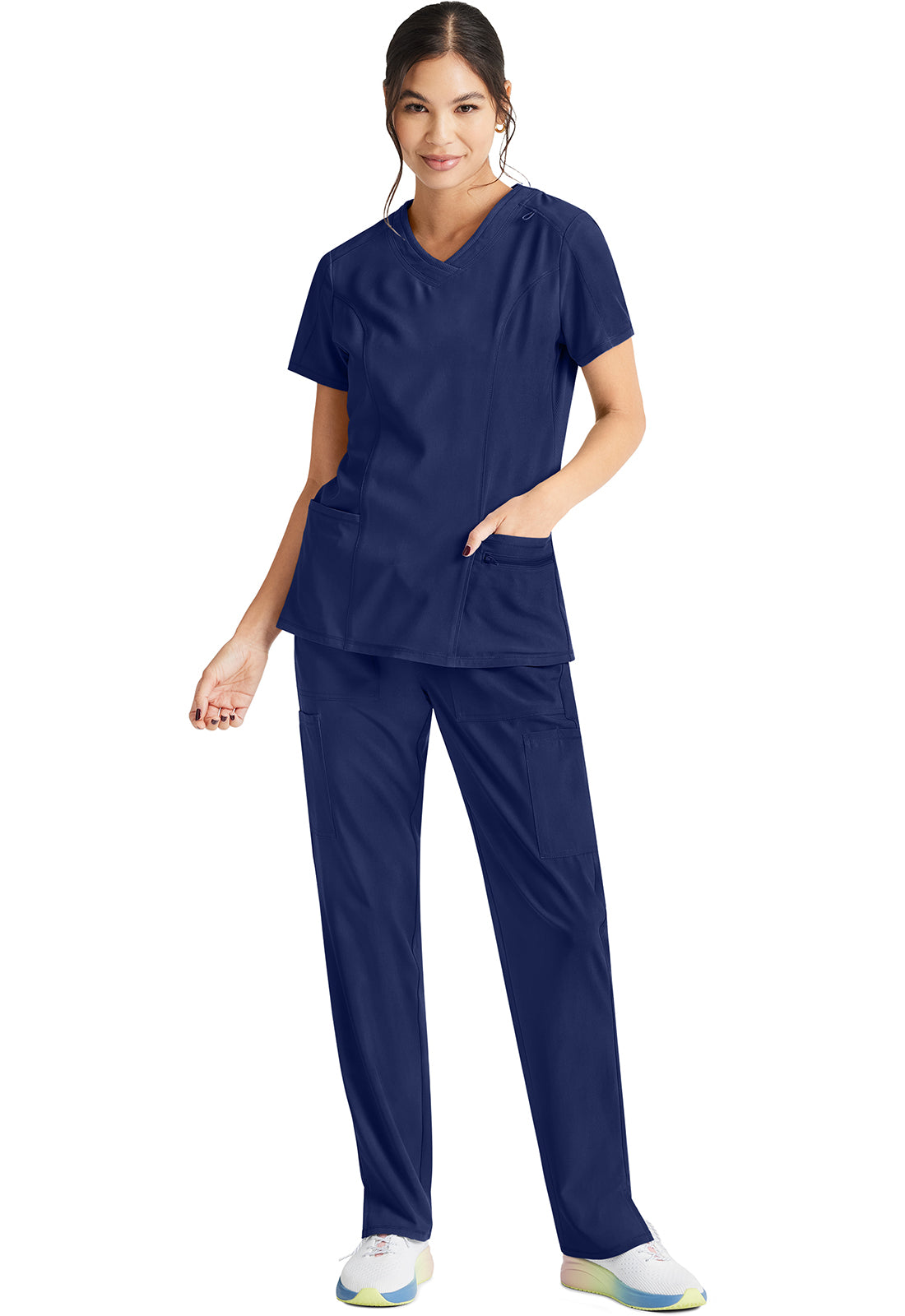 Inspira Flex IP727A V-Neck Top Navy