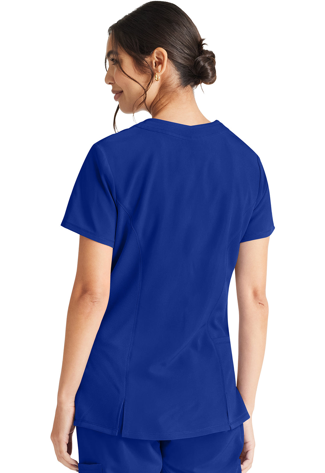 Inspira Flex IP727A V-Neck Top Royal Model Image Back | Inspira