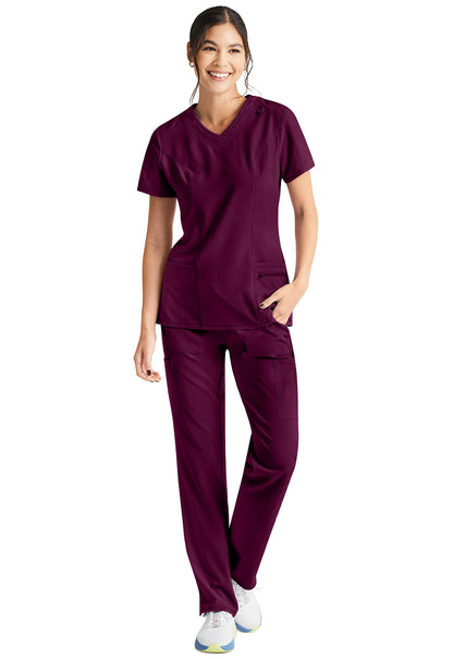 Inspira Flex IP727A V-Neck Top Wine