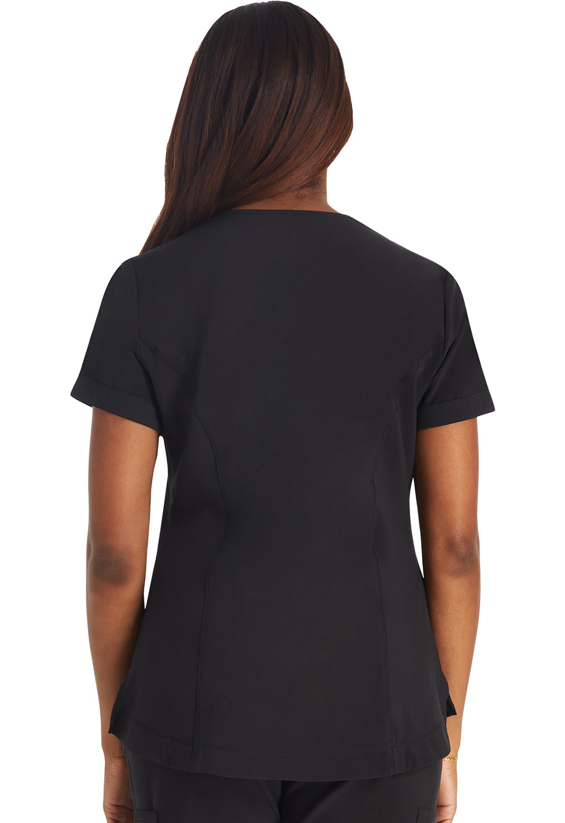 Inspira Flex IP790A V-Neck Top Black Model Image Back | Inspira