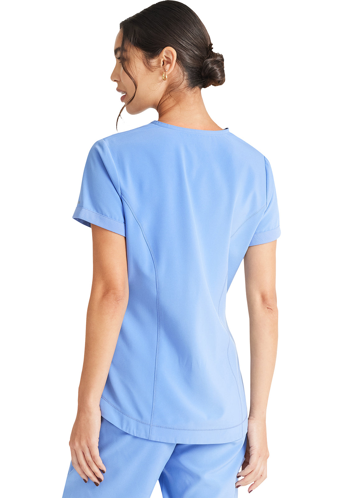 Inspira Flex IP790A V-Neck Top Ciel Model Image Back | Inspira