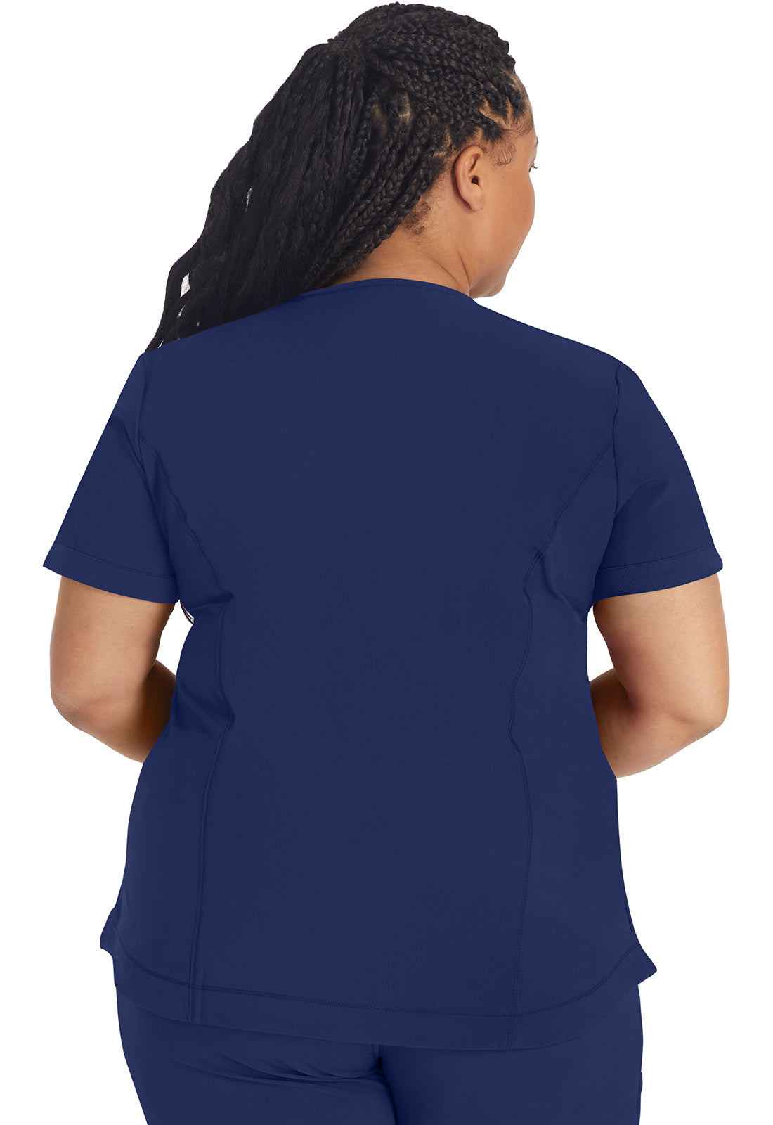 Inspira Flex IP790A V-Neck Top Navy Model Image Back | Inspira