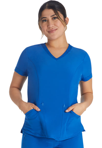 Inspira Flex IP790A V-Neck Top Royal Model Image Front | Inspira