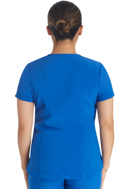 Inspira Flex IP790A V-Neck Top Royal Model Image Back | Inspira