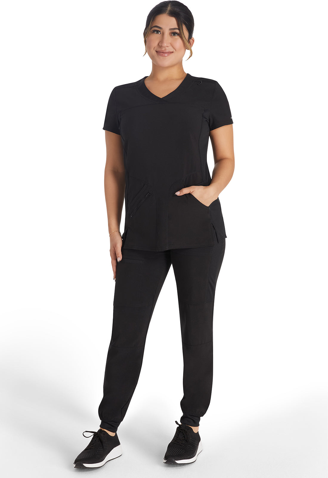 Inspira Flex IP845A Crossover V-Neck Top Black