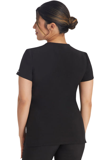 Inspira Flex IP845A Crossover V-Neck Top Black Model Image Back | Inspira