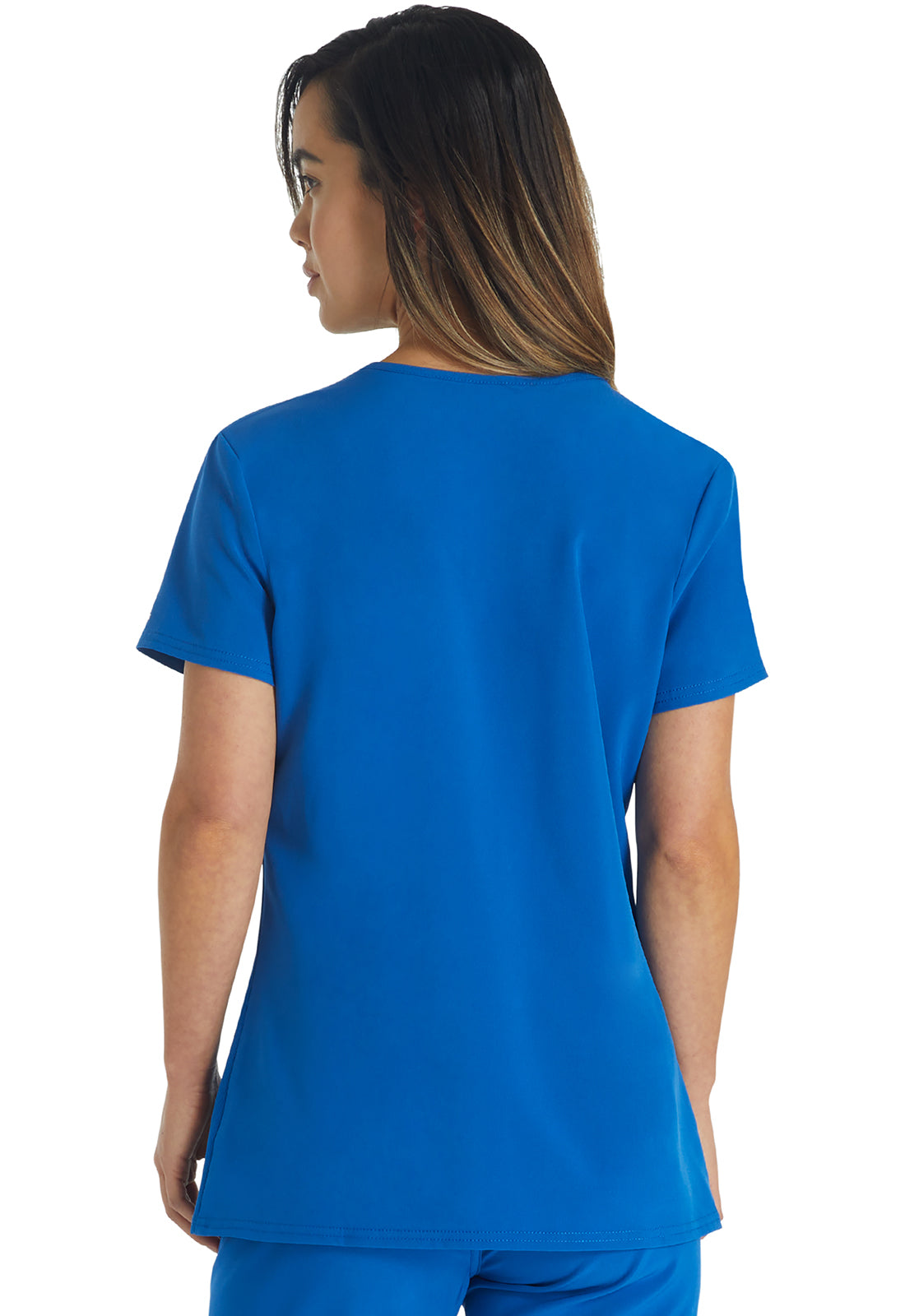 Inspira Flex IP845A Crossover V-Neck Top Royal Model Image Back | Inspira