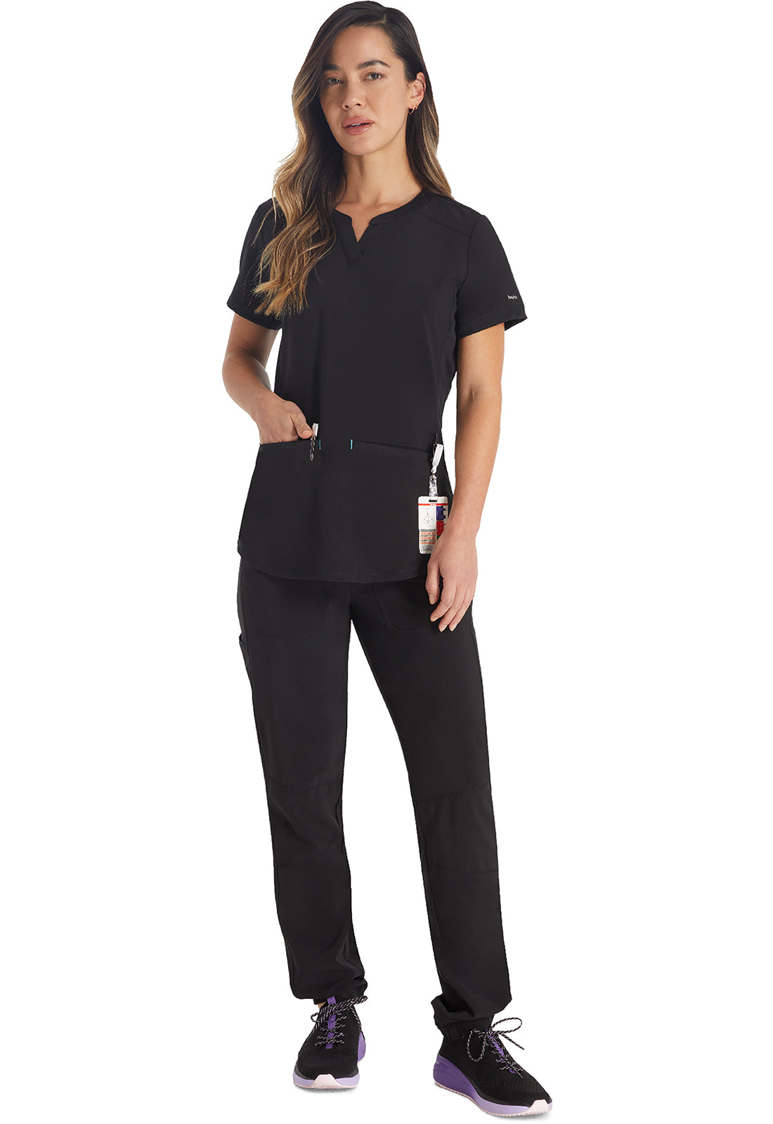 Inspira Flex IP849A Henley Top Black