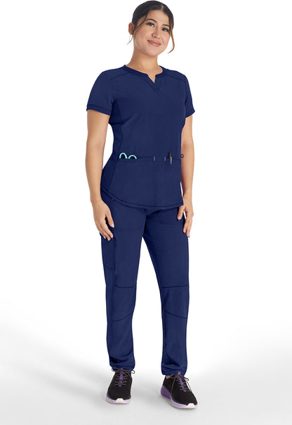 Inspira Flex IP849A Henley Top Navy