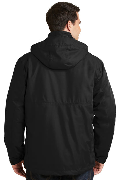 Port Authority Herringbone 3-in-1 Parka. J302 Black