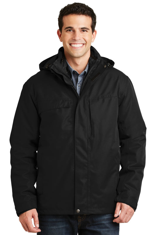 Port Authority Herringbone 3-in-1 Parka. J302 Black