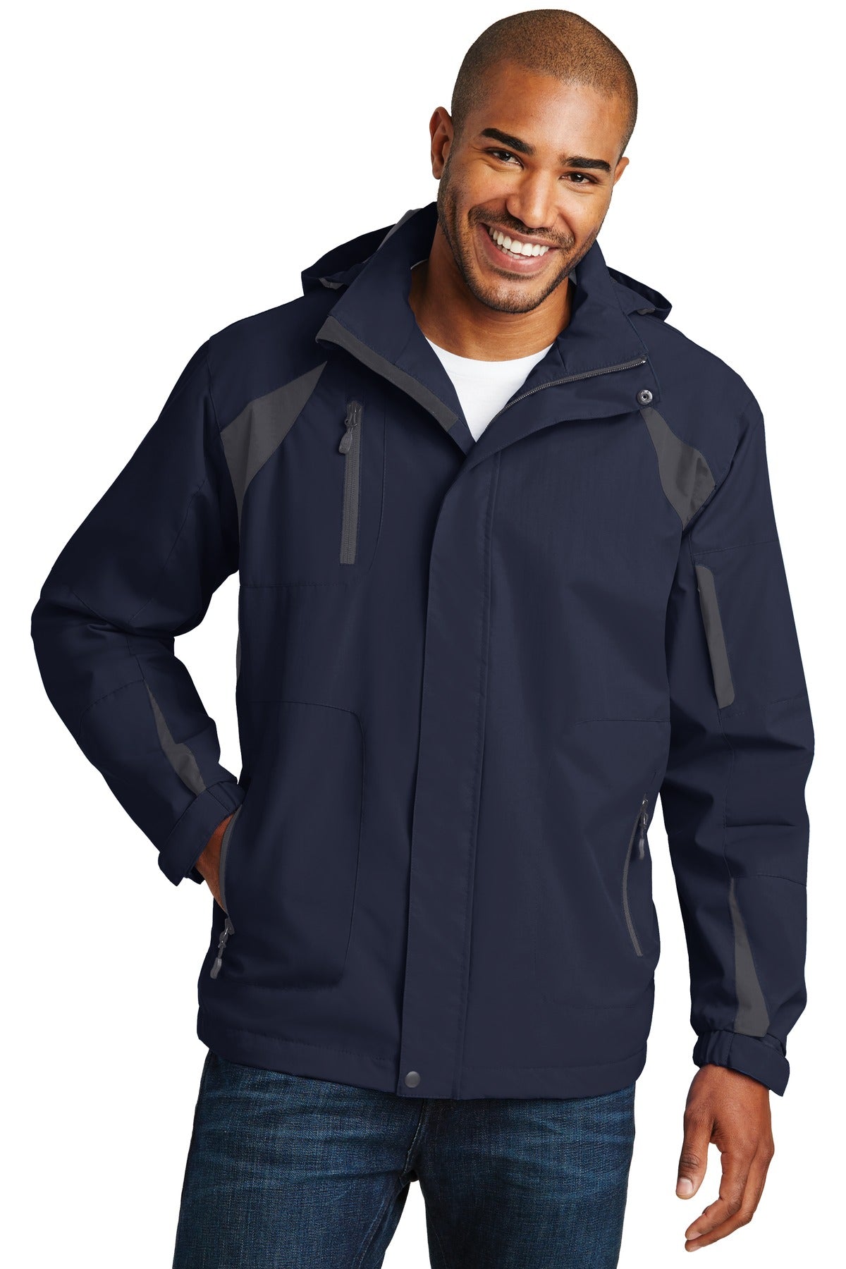 Port Authority All-Season II Jacket. J304 True Navy/ Iron Grey