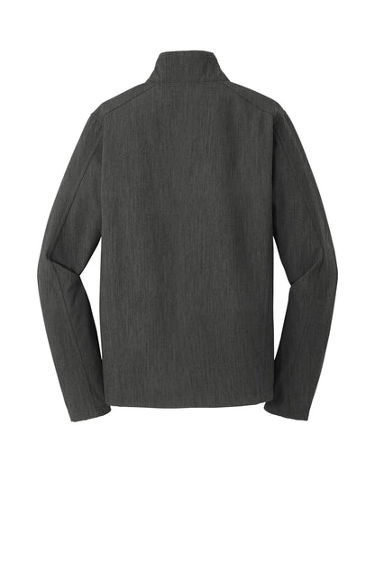 Port Authority Core Soft Shell Jacket. J317 Black Charcoal Heather