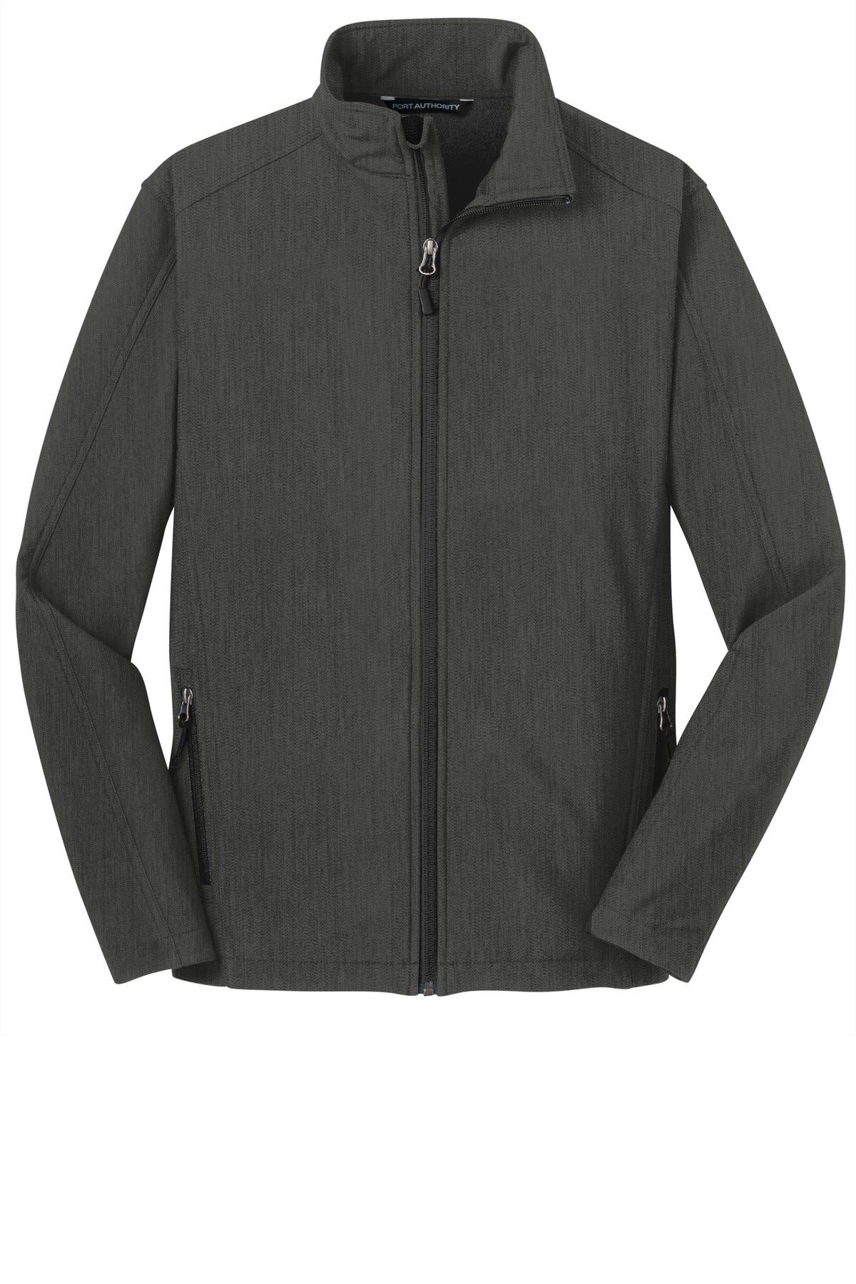Port Authority Core Soft Shell Jacket. J317 Black Charcoal Heather