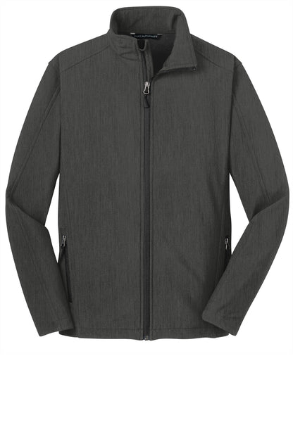 Port Authority Core Soft Shell Jacket. J317 Black Charcoal Heather
