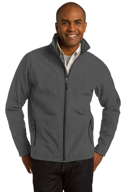 Port Authority Core Soft Shell Jacket. J317 Black Charcoal Heather