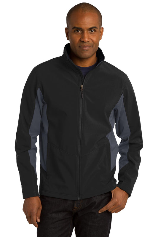 Port Authority Core Colorblock Soft Shell Jacket. J318 Black/ Battleship Grey