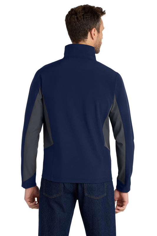 Port Authority Core Colorblock Soft Shell Jacket J318 Dress Blue Navy/ Battleship Grey