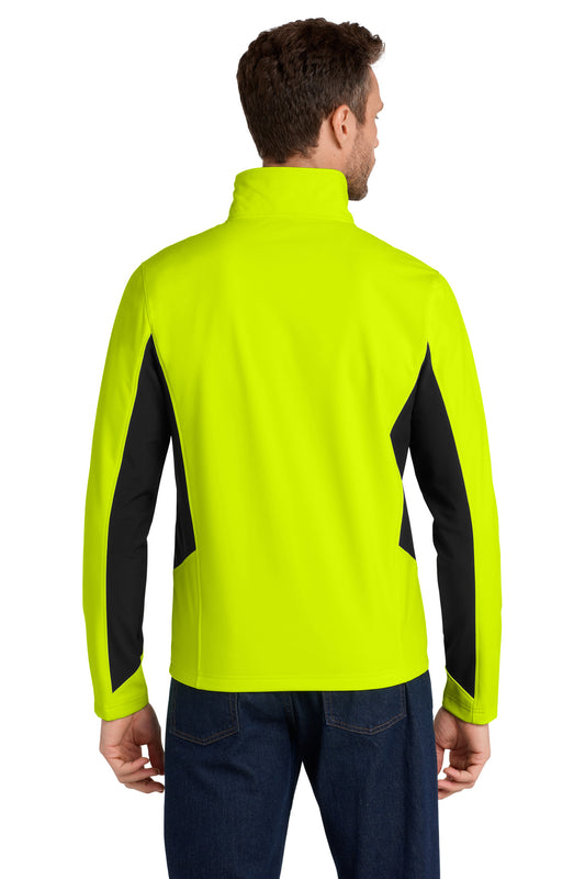 Port Authority Core Colorblock Soft Shell Jacket. J318 Safety Yellow/ Black