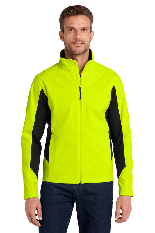 Port Authority Core Colorblock Soft Shell Jacket J318 Safety Yellow/ Black