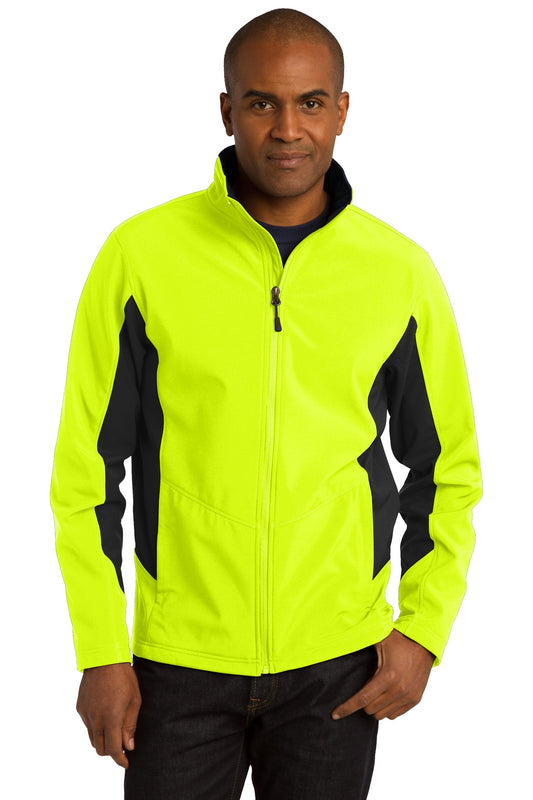 Port Authority Core Colorblock Soft Shell Jacket. J318 Safety Yellow/ Black