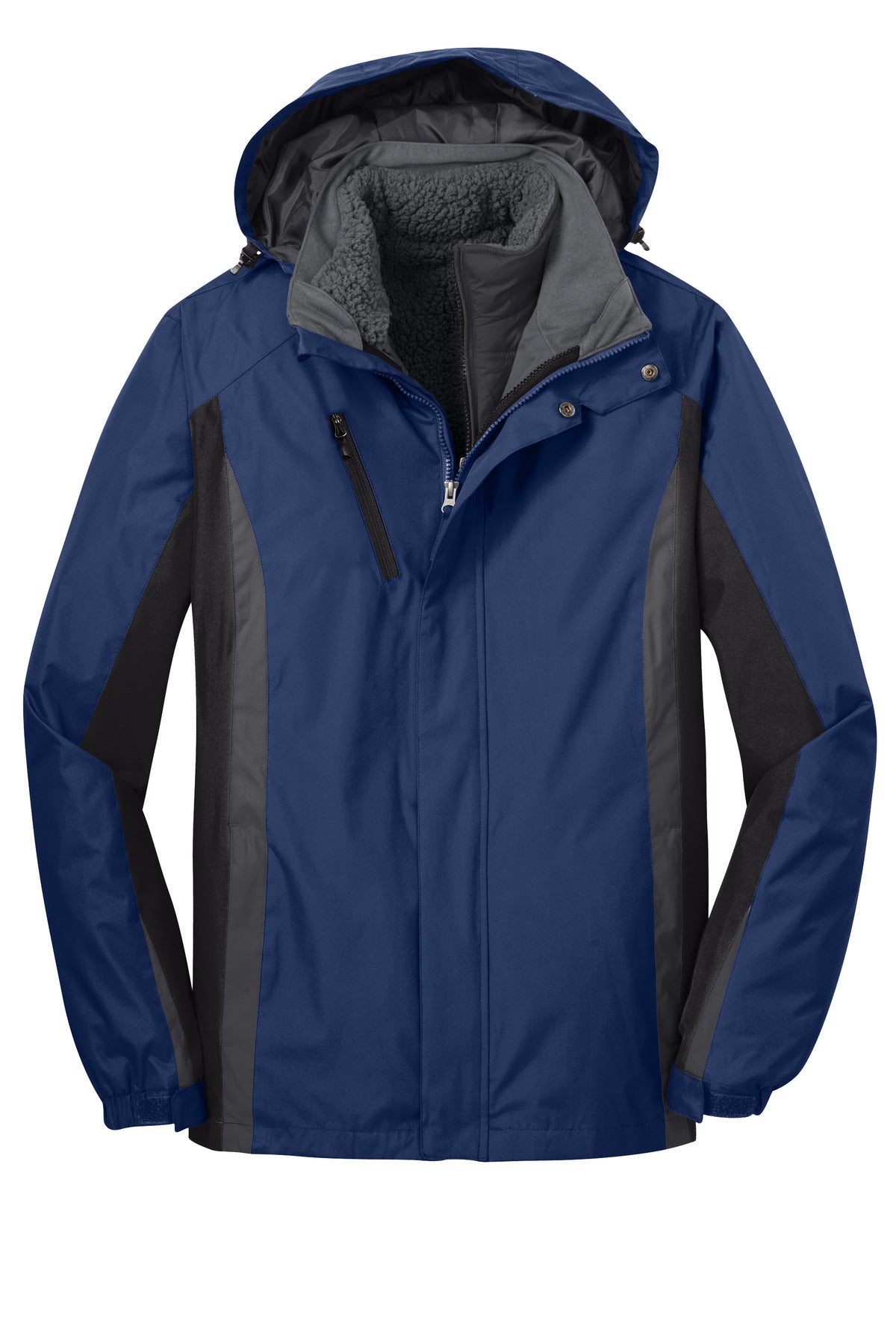 Port Authority Colorblock 3-in-1 Jacket. J321 Admiral Blue/ Black/ Magnet