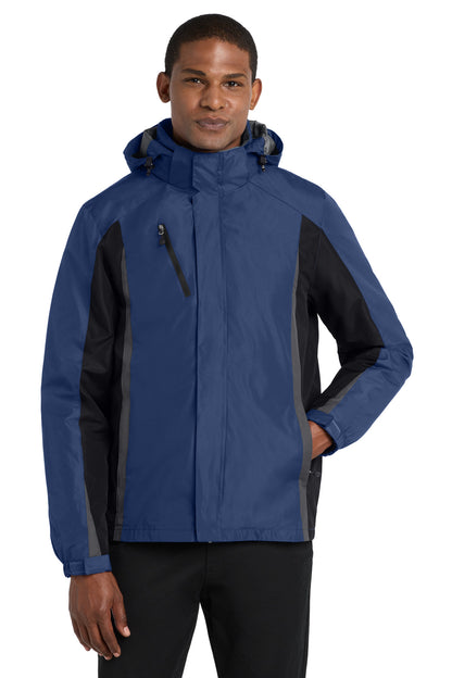 Port Authority Colorblock 3-in-1 Jacket. J321 Admiral Blue/ Black/ Magnet