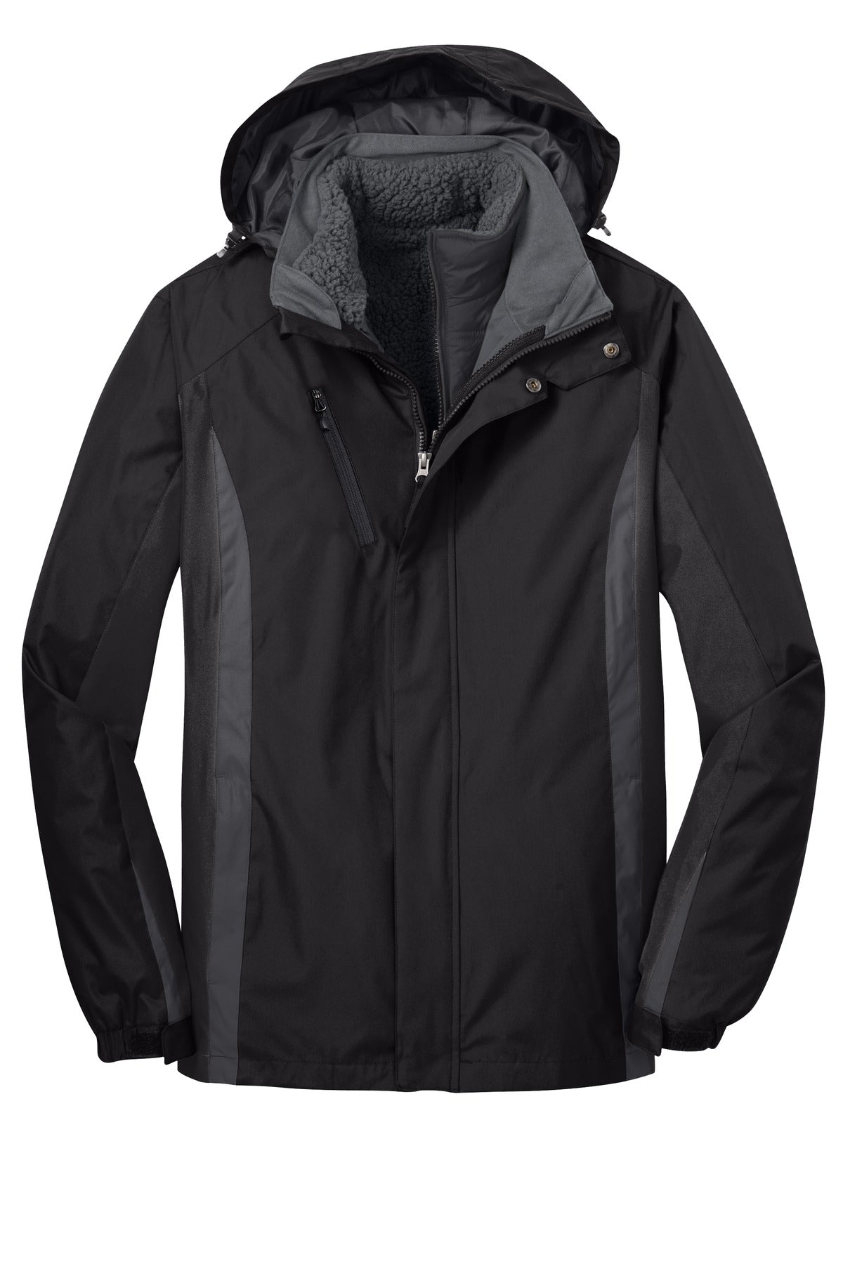 Port Authority Colorblock 3-in-1 Jacket. J321 Black/ Black/ Magnet