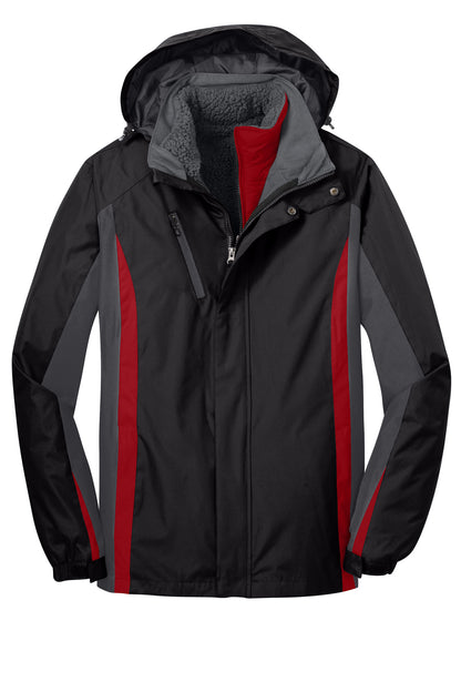 Port Authority Colorblock 3-in-1 Jacket. J321 Black/ Magnet/ Signal Red