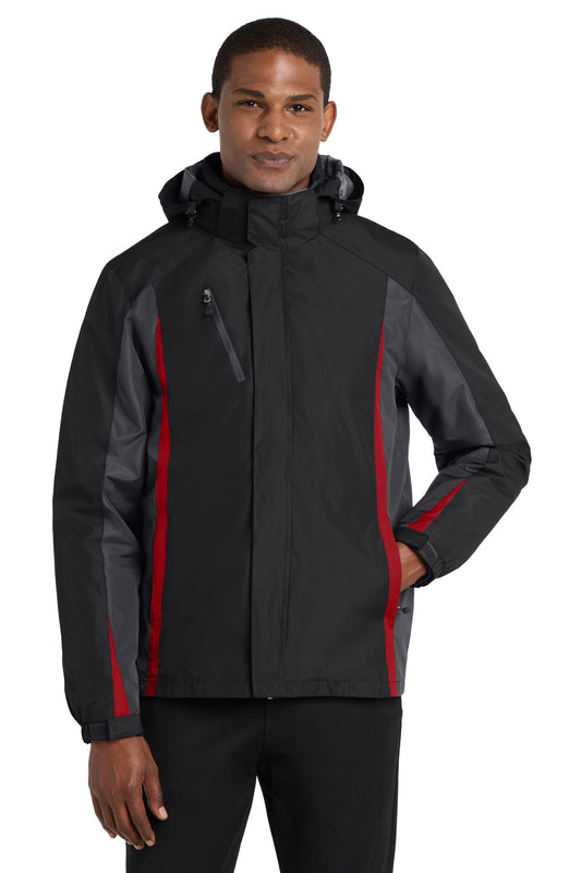 Port Authority Colorblock 3-in-1 Jacket. J321 Black/ Magnet/ Signal Red