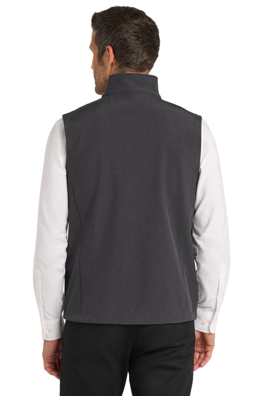 Port Authority Core Soft Shell Vest. J325 Black Charcoal Heather